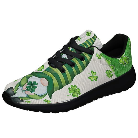 St Patrick's Day Irish Gnome Shoes Sneakers for Women Men Black Size 3.5