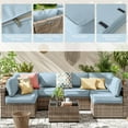 thumbnail image 3 of Kimunuk 14 Pcs Outdoor Cushion Slipcovers, Replacement Outdoor Patio Cushion Covers with 3 Size, Waterproof and Zippered, Fit for Outdoor Furniture, Patio Sofa Couch, Covers Only, Sky Blue, 3 of 6