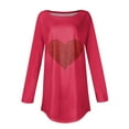thumbnail image 3 of Resicozy Women Valentines Shirts Round Neck Long Sleeve Casual Heart Printed Fashion T Shirt 2026 Red 3XL, 3 of 4