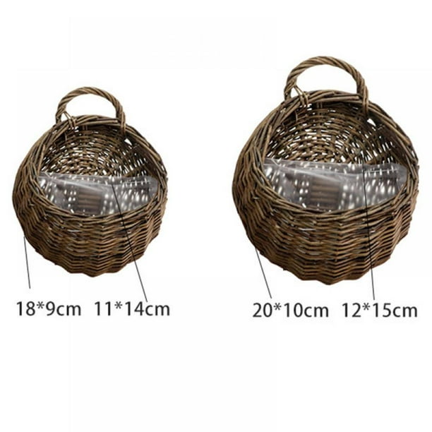 EIMELI Hand Woven Small Wicker Baskets Chic Decor Hanging Wall