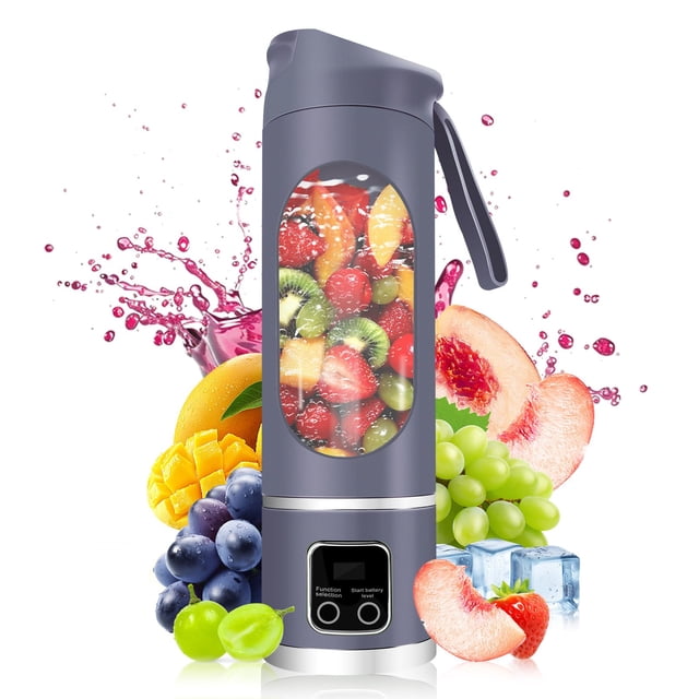 Licuadora portátil para exprimidor eléctrico USB de 500 ml, color morado