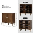 thumbnail image 5 of 36" Wood Storage Wine Rack Cabinet Adjustable Wine Glass Holder Bar Buffet Sideboard Sliding 2 Doors Kitchen Walnut, 5 of 8