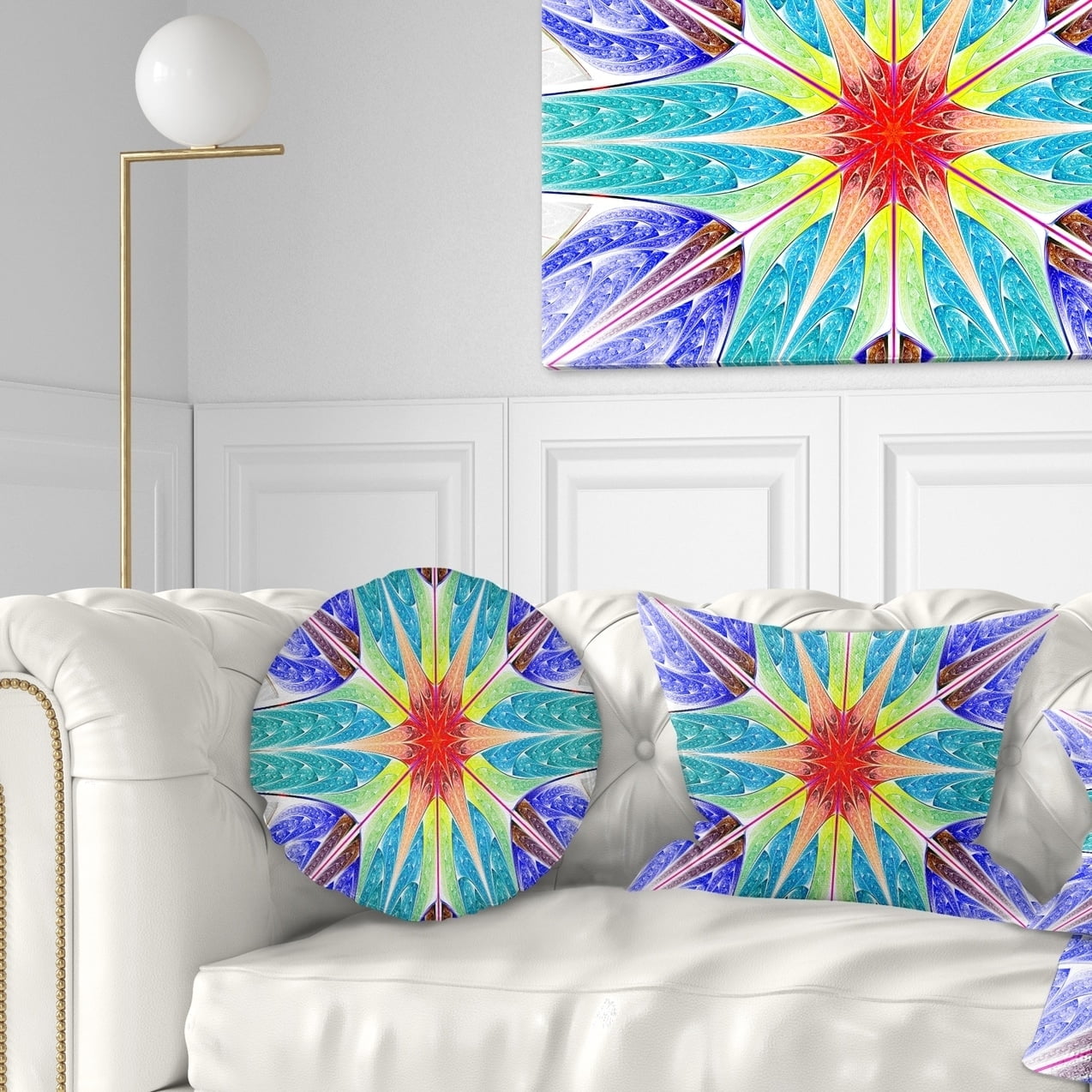 Design Art Designart Extraordinary Fractal Blue Design Abstract Throw Pillow Walmart Com Walmart Com