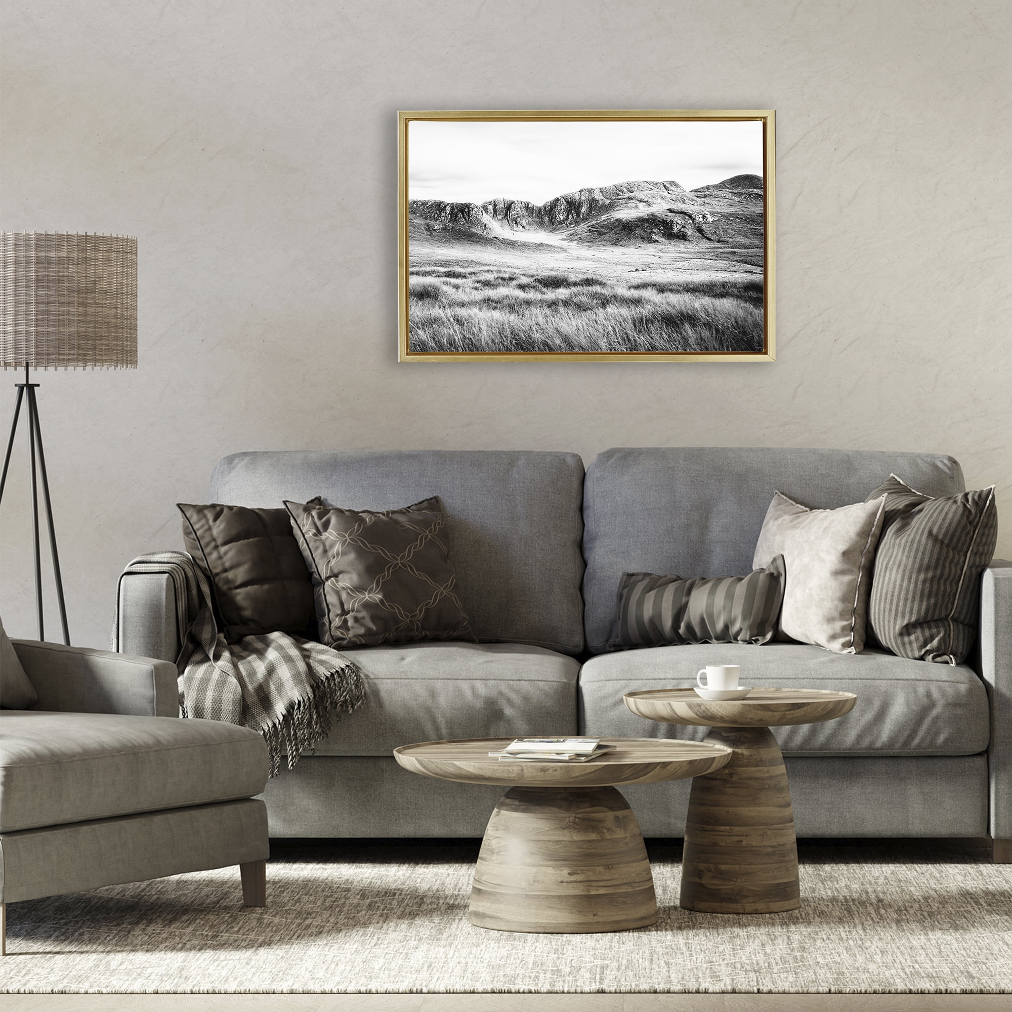 Stupell Industries Magnificent Countryside View Gold Framed Floater Canvas Wall Art, design by Andy Amos