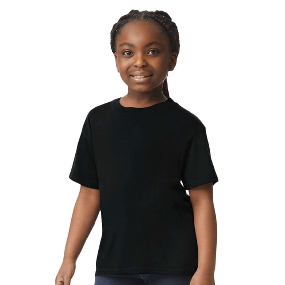 Crown Craze® Youth Crewneck T-Shirt 100% Ring-Spun Cotton Craft and DIY Short Sleeve Tee Shirts (Black, S)