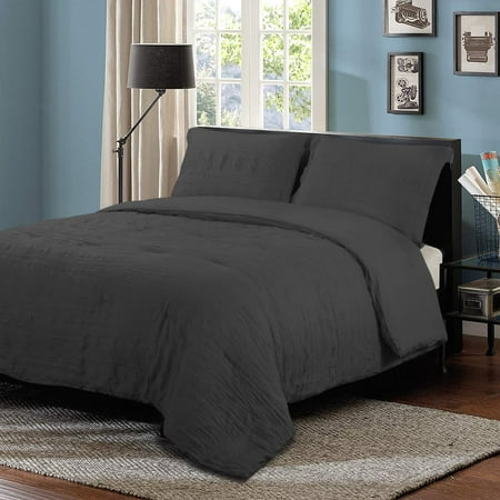 - HONEYMOON HOME FASHIONS Seersucker Twin Comforter Set Bedding, Dark Grey