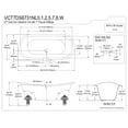 thumbnail image 2 of Aqua Eden VCT7DS6731NL7 67" Cast Iron Oval Double Slipper Clawfoot Tub (7" Faucet Drillings), White/Brushed Brass, 2 of 4