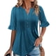 thumbnail image 2 of Camisa para mujer,Blusa de lentejuelas para mujer, manga corta, cuello en V, poliéster, corte holgado, informal, sopatenor, 2 of 9