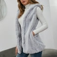 thumbnail image 5 of asdoklhq Womens Plus Size Coats Clearance Under $15.00,Women Winter Warm Coats Faux Coat Warm ry Faux Jacket Sleeveless Outerwear Vest Waistcoat, 5 of 9