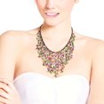 thumbnail image 4 of AeraVida Multi-Colored Neutral Tones Glass Shards Waterfall Bib Necklace, 4 of 5