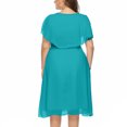 thumbnail image 4 of QIPOPIQ Robes pour Femmes Tunique Robe à Étages Robe Midi à Manches Courtes Robe en Chiffon Col Rond Sans Manches Robe d'Été Longueur Genou Offres 2023, 4 of 7