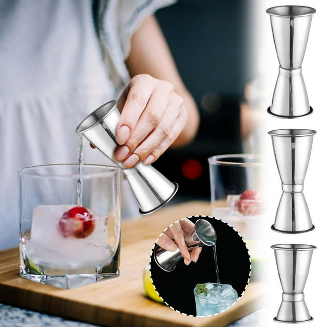 Vaidha Stainless Steel Ounce Cup Double End Measuring Glass Measuring Glass Double End Measuring Glass Dedicated For Bar Counter Curling