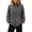 Gray, variant on Waffle Knit Shirts for Women Half Snap Button Long Sleeve Pullover Tops Casual Baggy Mock Neck Workout Shirts S-XXL