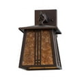 thumbnail image 3 of Meyda 163872 7 in. Prairie Loft Hanging Wall Sconce, Mahogany Bronze & Amber Mica, 3 of 6