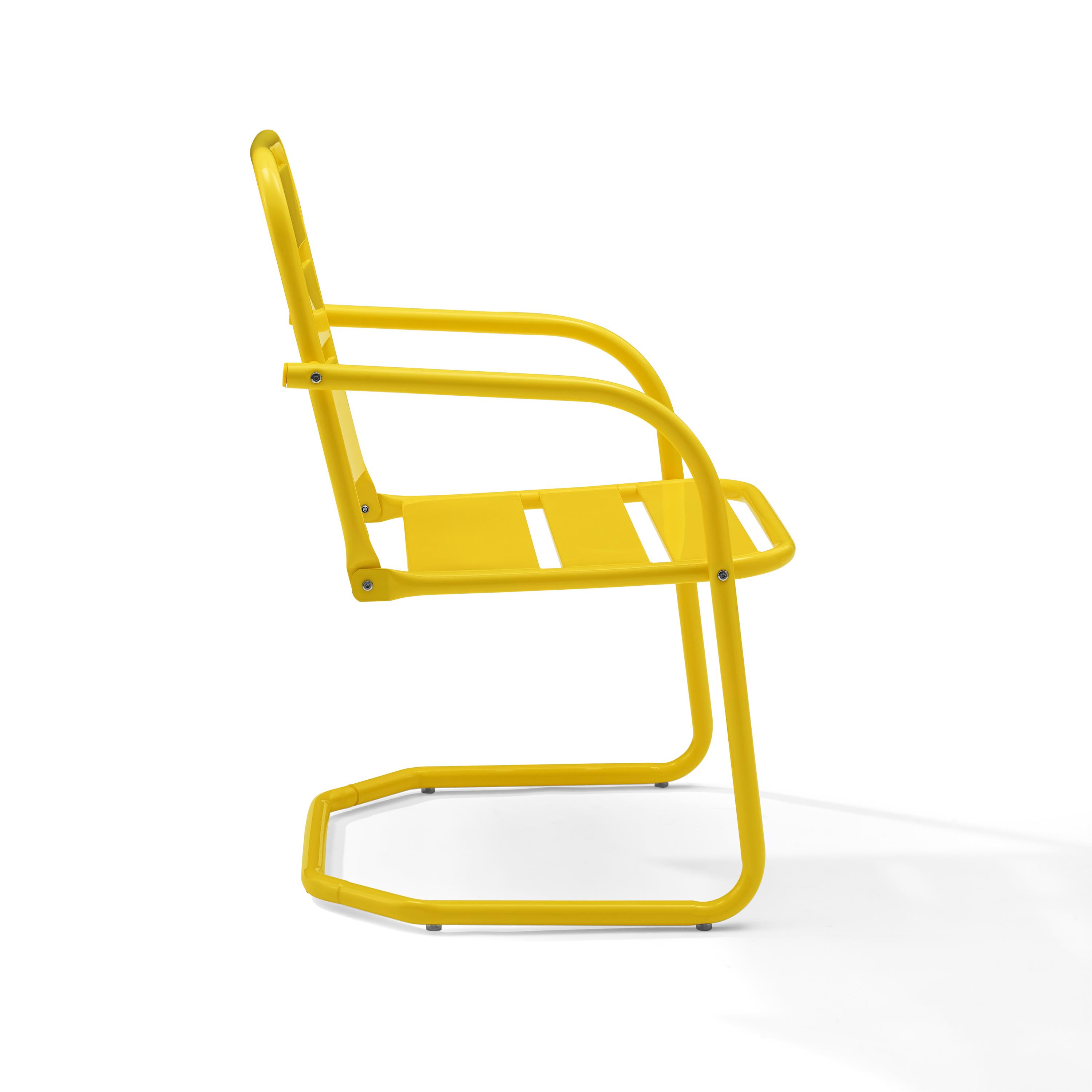 Crosley Brighton Metal Patio Chair in Yellow (Set of 2) - image 2 of 10