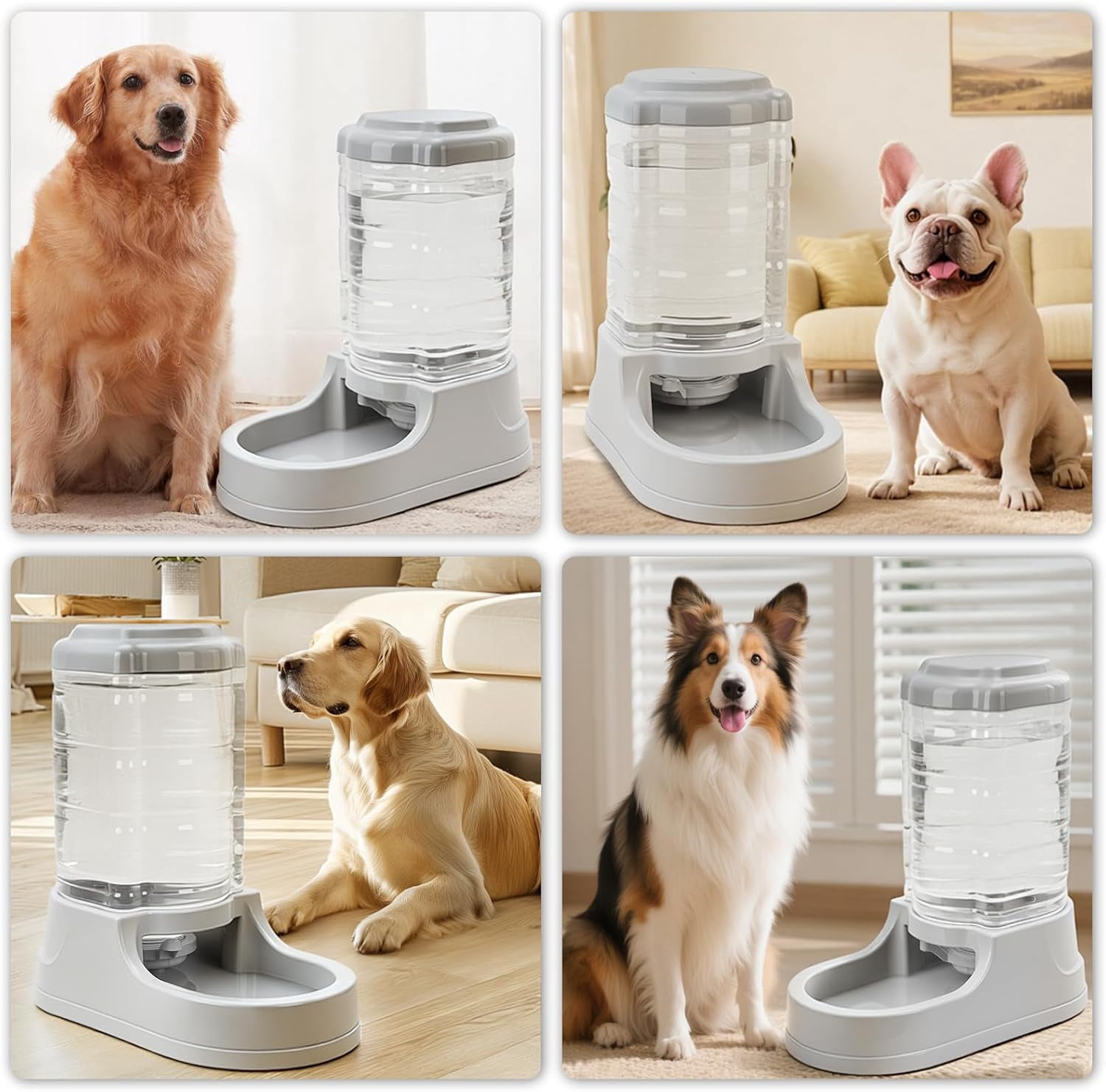 9.5L Dog Feeders and Water Bowl Set for Large Dogs, 2.5 Gallon Automatic Water Dispenser, Gravity Dog Food Dispenser