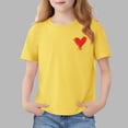 thumbnail image 1 of Blusas y camisas de manga corta con cuello redondo para niños Camiseta de verano de manga corta estampada para niñas Jersey elegante de cuello redondo para niñas Top de algodón para niños, 1 of 6