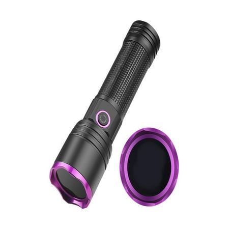 Flashlight USB Rechargeable UV Light High Power Black Light Flashlight for Pet Urine Detection Resin Curing Minerals Blood Tracking Scorpion Rockhounding Yooperlites A/C Leak Detect