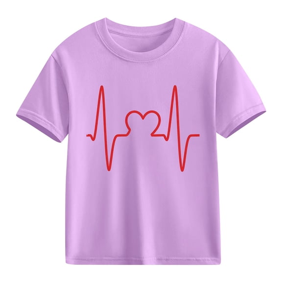 hengsof Children's Short Sleeve Printed T-shirt Tops