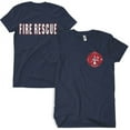 thumbnail image 2 of Fox Outdoor Products Fire Rescue Red/White Imprint Two-Sided Imprinted T-Shirt, Navy, Small, 2 of 2