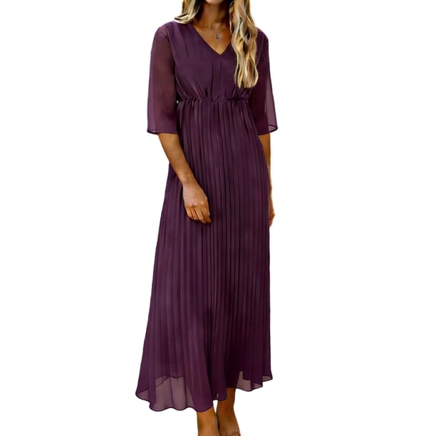 Vestido de Manga de Ruffle Polka Dot de la Mujer de la Gasa de Manga Corta Fluido Casual Verano Mini