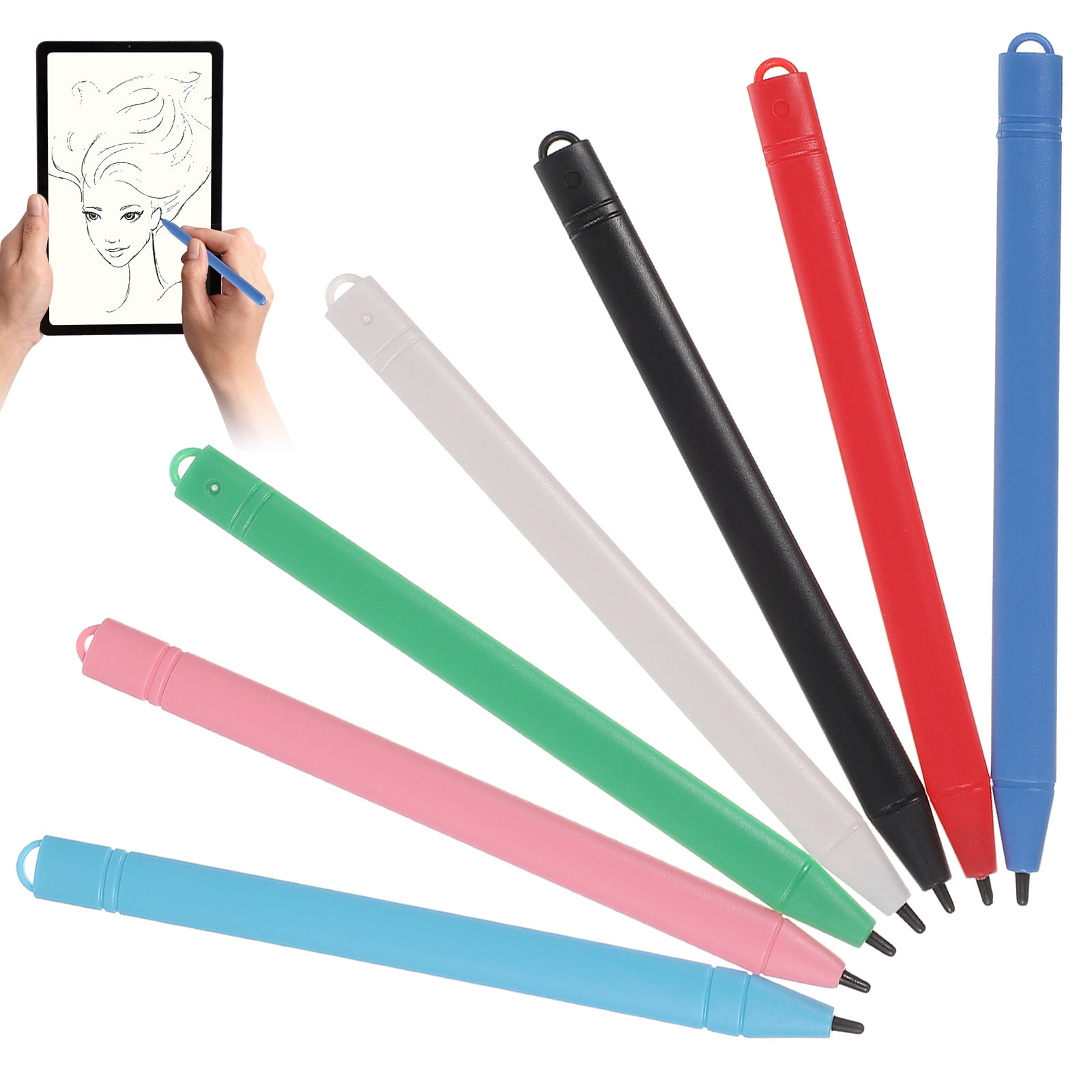 OULII 7-Piece Electronic Pen Set for LCD Writing Tablets Assorted Colors and Stylus for Kids and Adults