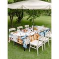 thumbnail image 3 of Outdoor Tablecloth with Umbrella Hole and Zipper, Orange Blue Fall Rectangle Table Cloth 60x120 Inch Waterproof Tablecloth, Thanksgiving Botanical Pumpkins Picnic Table Cover for Patio Camping, 3 of 7