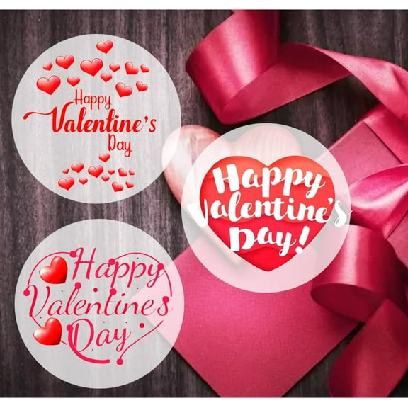 Happy Valentine's Day Stickers Labels 2inch Valentine's Day Decorations Decals for Envelope Seals 240Pcs