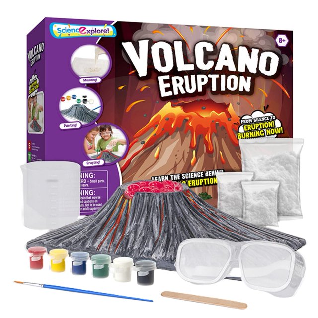 Juguete de experimento científico para estimular el interés de aprendizaje, ciencia segura, juguete de simulación de erupción volcánica DIY para niños y niñas BANYUO Hogar