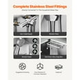thumbnail image 5 of KFFKFF Stainless Steel Pet Washing Station, 50-Inch Grooming Tub with Stairs, Water Filter Board, Faucet, Showerhead, and Soap Holder for Pets of Various Sizes (Right Door), 5 of 9