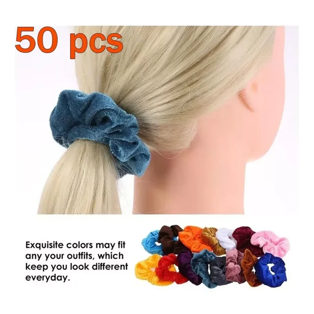 Scrunchies De Satén Ligas Para Cabello 50 Piezas Mezcla