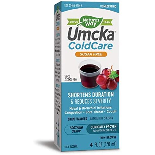Nature’s Way Umcka ColdCare Sugar Free Syrup, for Cough, Congestion