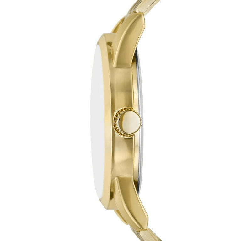 George Men s Watch with Brush Gold Round Case Gold Dial and Brush Gold 5 Link Bracelet FMDOGE058 Walmart