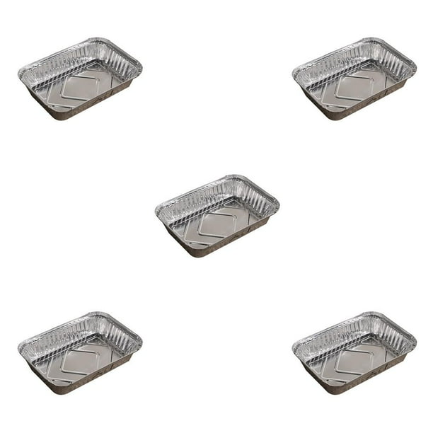 Bearachild 10 piezas de sartenes de papel de aluminio, accesorios para el hogar, recipiente rectangular para alimentos, para hornear, sartén de Type2 NO2