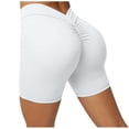 thumbnail image 5 of Penkiiy Yoga Shorts for Womens Women's Solid Back Waist Deep V-shaped Sports Fitness Running Yoga Shorts White Yoga Leggings for Women, 5 of 5