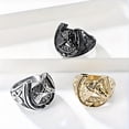 thumbnail image 2 of Horse Head Ring Stainless Steel Animal Design Retro Jewelry, 2 of 5