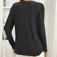 thumbnail image 4 of Miluxas Womens Tops Crewneck Puff Long Sleeve Shirts Dressy Ribbed Knit Tunics Elegant Pullover Sweaters Black XXL(XXL), 4 of 7