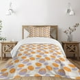 thumbnail image 3 of Ambesonne Abstract Quilted Bedspread Set 2 Pcs, Ornate Spring Motifs, Twin Size, Orange Mauve Beige, 3 of 6