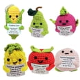 thumbnail image 1 of CAIROYAR Mini regalo de crochet de papa positiva, pepinillo de apoyo emocional, linda y divertida muñeca de punto de lana con verduras positivas con tarjeta positiva, regalo de cumpleaños de aliento p, 1 of 7
