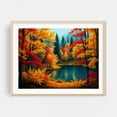 thumbnail image 2 of Autumn Serenade by the Lake - Painting Autumn Landscape Nature Forest Scenic Lake Woods Unframed Wall Art Print 6 x 8 inches, 2 of 4