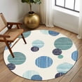 thumbnail image 2 of Round Rug 5Ft Washable Non-Slip, Abstract Geometric Circle Area Rugs for Living Room Bedroom, Farmhouse Vintage Polka Dot Teal Blue Indoor Floor Mats Carpet Runner for Home Decor Aesthetic, 2 of 8