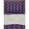 thumbnail image 3 of Abstract Comforter & Sham Bedding Set, Zigzag Connected Geometrical Motifs Colorful Arrangement Pattern, 3 pcs Duvet Set Microfiber Filling Quilt, 5 Sizes, Purple Pale Blue, by Ambesonne, 3 of 4