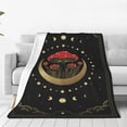 thumbnail image 2 of Mushroom Moon Alchemy Astrology Blanket Dark Boho Tarot Mushroom Gifts for Women Men Soft Warm Flannel Throw Blanket for Bed Home Sofa Valentine Day Decor 60"X50", 2 of 6