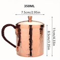 thumbnail image 3 of EASTIN 11.83oz/18.6oz Handcrafted Hammered Copper Cups - Rose Golden & Black  Heavy Pure Solid Copper Mugs with Lid for Travel  Outdoor  and Home Use, 3 of 7
