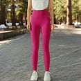 thumbnail image 2 of High Waist Ribbed Texture Seamless Leggings - Large, Fuchsia, 2 of 4