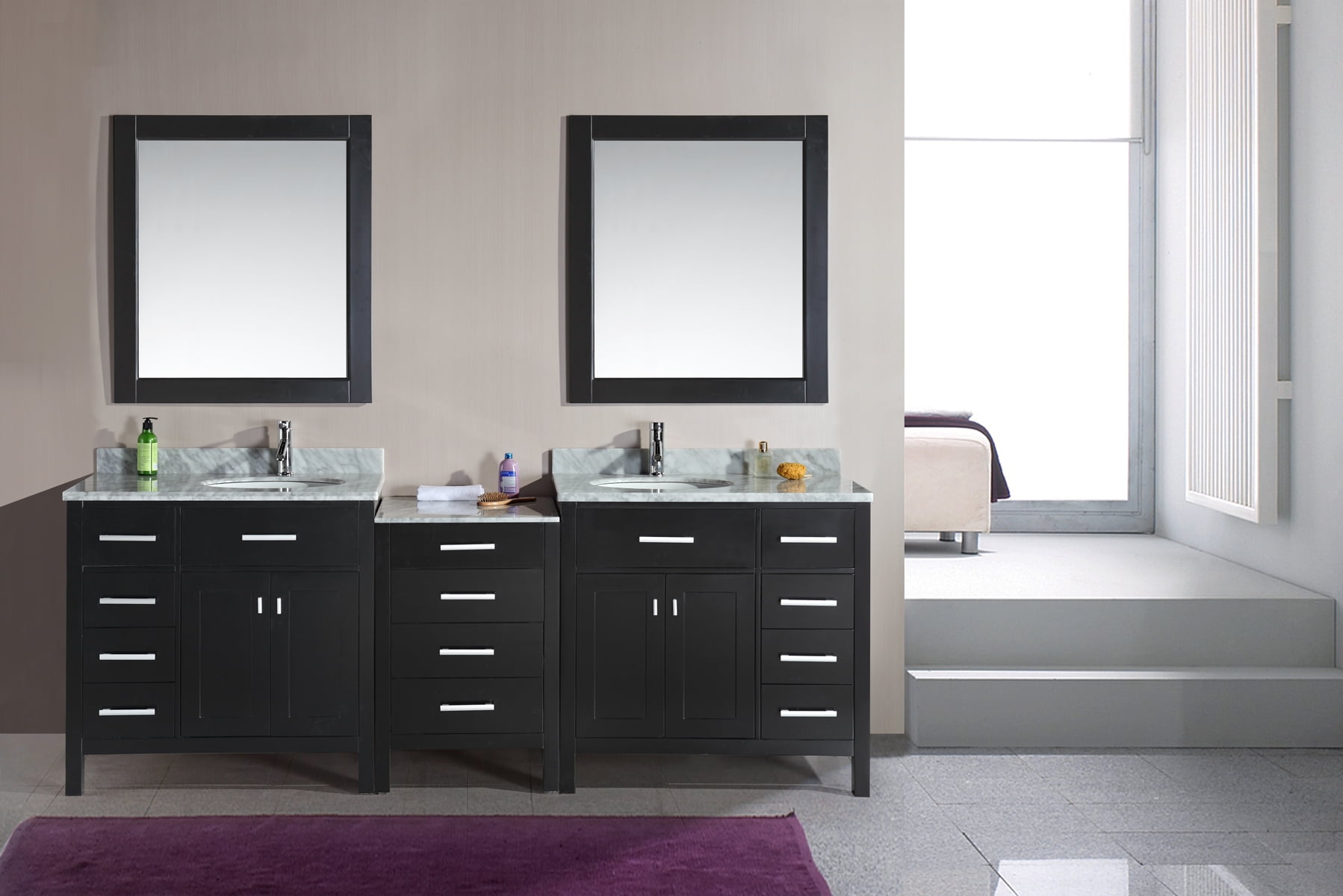 Featured image of post Double Sink Vanity Unit Grey / This formosa artisan double sink wall mount bathroom vanity has a warm grey finish with a hint of brown throughout.