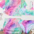 thumbnail image 4 of KAUOD Girls 4 Piece Bikini Set Tie Dye Swimsuits with Cover Up Skirt Cute Tankini Bathing Suit Kids Toddler Beach Swimwear, 4 of 9