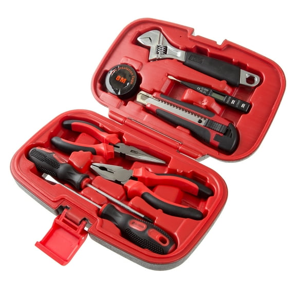Stalwart 9-Piece Household Hand Tools Set for the Home, Office, and Car