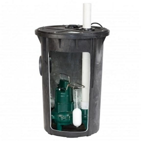 Zoeller 912-0005 115V 0.4 HP Model 912 Preassembled Simplex Sewage Pack System with 2 in. Vent