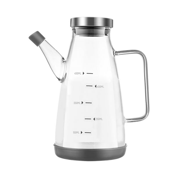 Botella dispensadora de aceite de oliva, vidrio borosilicato y acero inoxidable, 550ML, para almacenar aceite y vinagre en la cocina